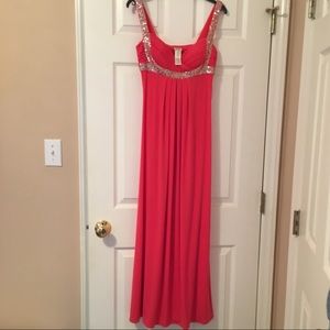 Cache coral prom dress